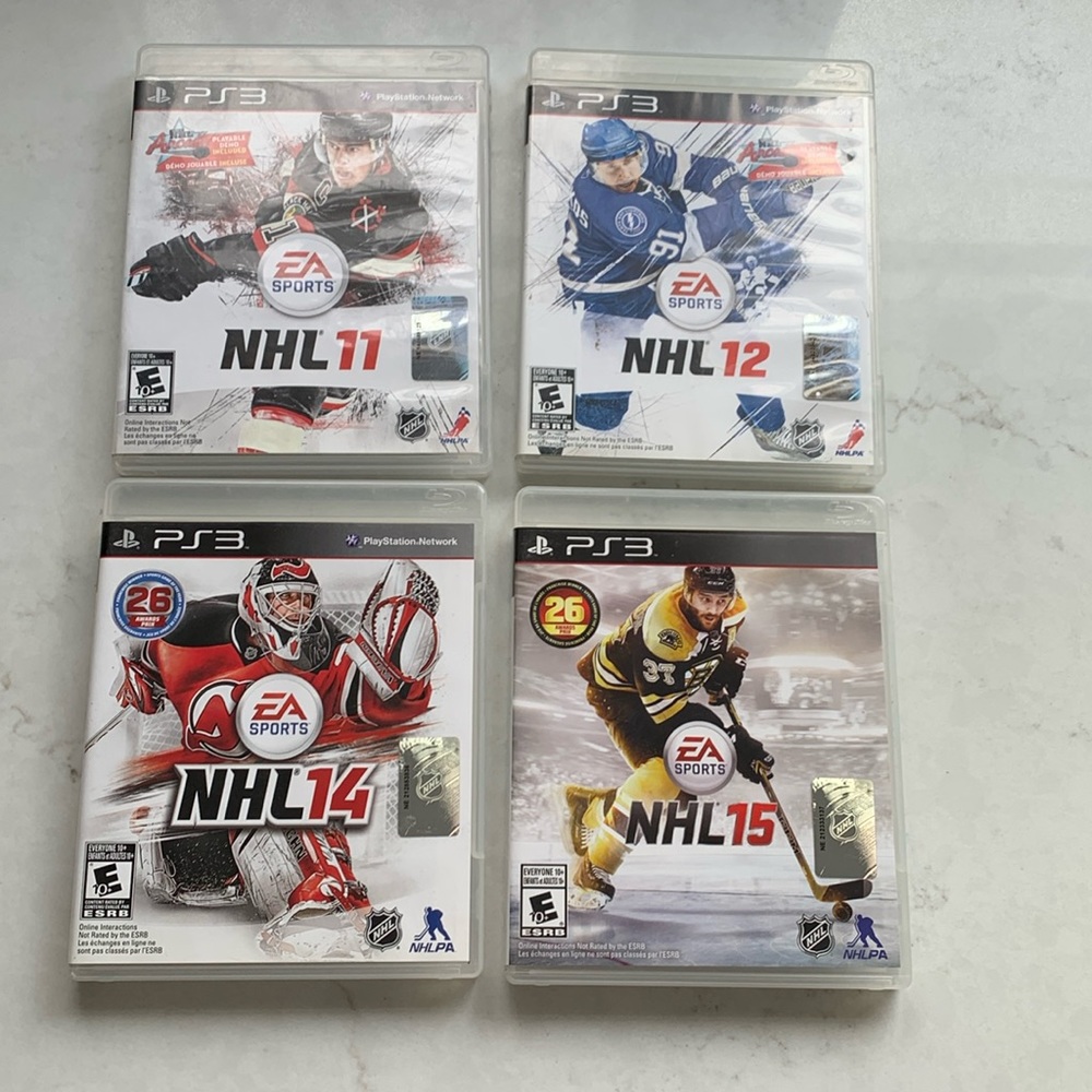 PS3 Lot of 4 EA SPORTS NHL 11, NHL 12, NHL 14, NHL 15